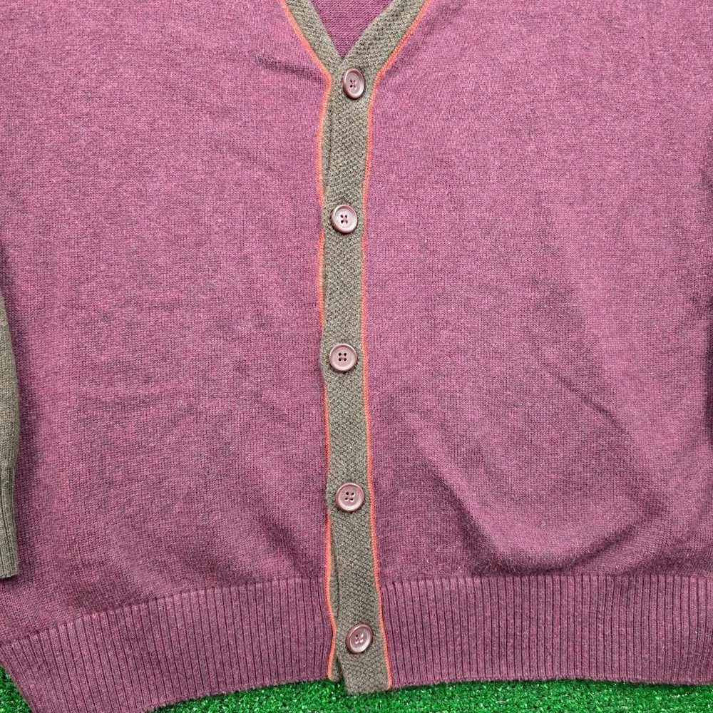 Southern Pines Cardigan Sweater Mens Large Burgundy Button Up Preppy Casual‎